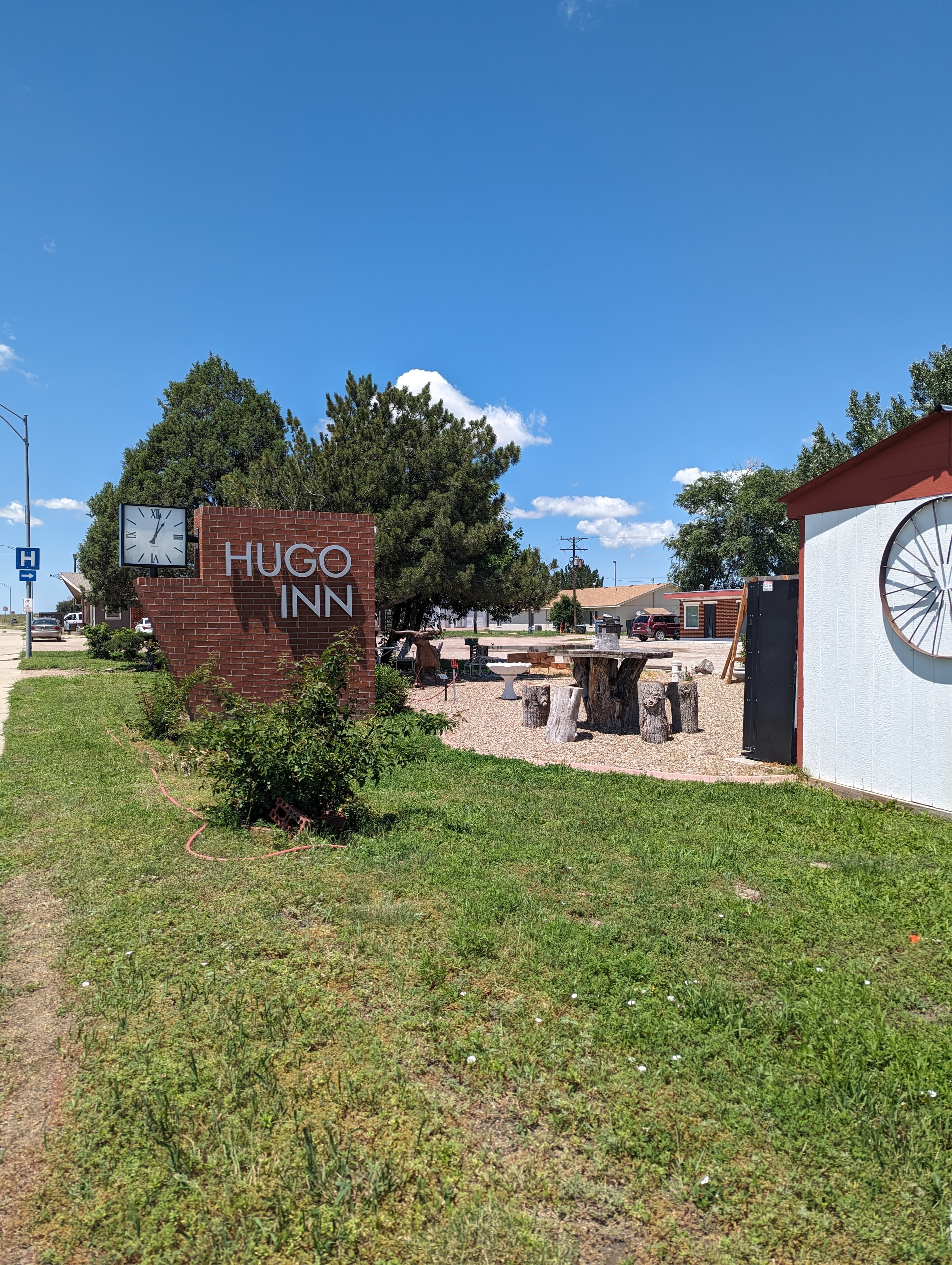 The Hugo Inn exterior sign in Hugo, Colorado